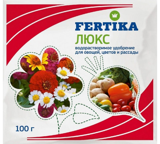 Удобрение для овощей, цветов и рассады Fertika Люкс 100 г