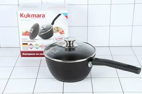 Ковш антипригарний литой 1.5л сёмная ручка стекл крышка TM KUKMARA