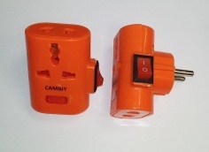 Тройник переходник CAMRYC с кнопкой (оранжевый)