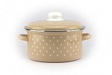 Кастрюля эмалированная ГОРОХ МЕЛКИЙ 3л. -   18-Б1612/4М