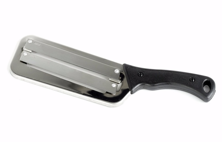 Нож-шинковка с двумя лезвиями с черной ручкой  -  ЛБ-125