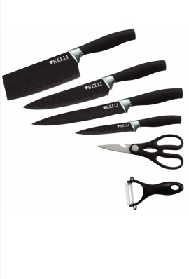 Набор ножей KELLI с алмазным покрытием (6 предметов) - KL-2035