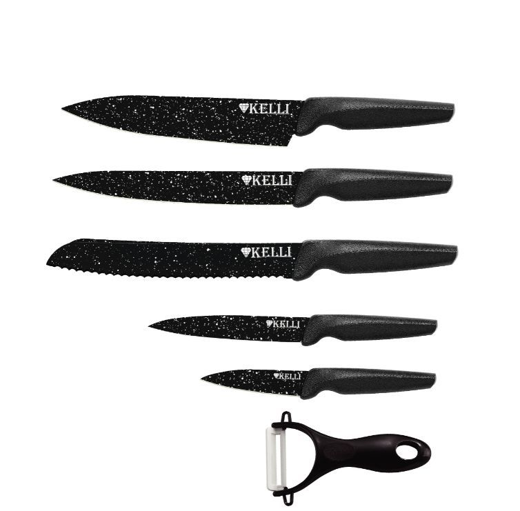 Набор ножей KELLI с алмазным покрытием (6 предметов) - KL-2033