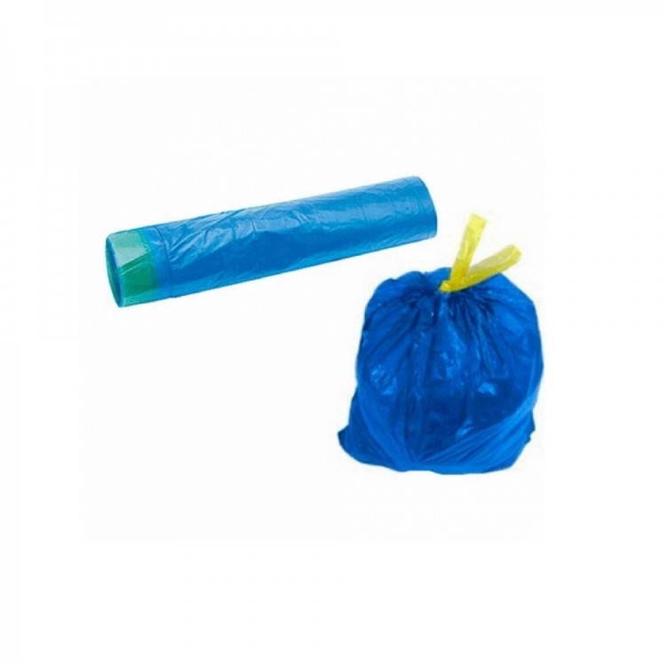 Мешки для мусора синие с завязками 35л