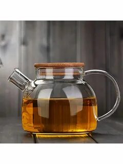 Чайник стеклянный с фильтром из нержавеющей стали для заваривания чай и кофе 900 мл.