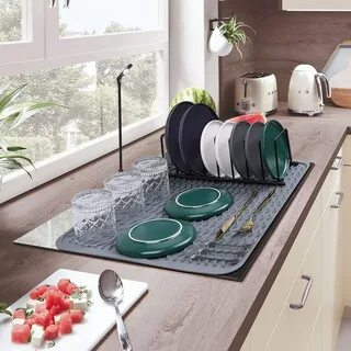 Силиконовый коврик для сушки посуды