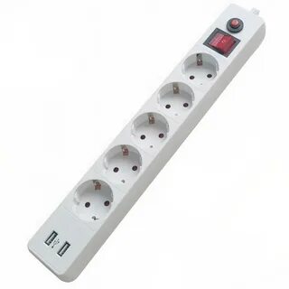 Электрический удлинитель фильтр jeet 5 разеток+2USB 1.9м 16А3.5кВт
