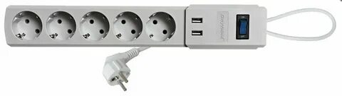 Электрический удлинитель фильтр jeet 5 разеток+2USB[быстрая зарядка] 3м 16А3.5кВт