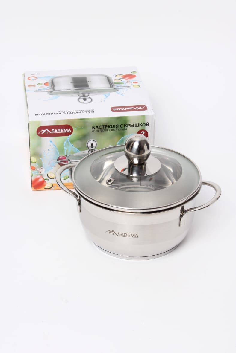 Кастрюля из нержавеющей стали с крышкой SAREMA 1L