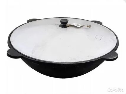 Казан узбекский чугун с крышкой 22л