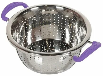 Дуршлаг из нержавейки силиконовая ручка 20см