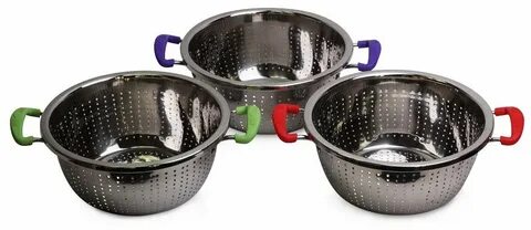 Дуршлаг из нержавейки силиконовая ручка 24см