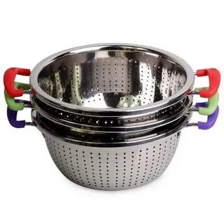 Дуршлаг из нержавейки силиконовая ручка 28см