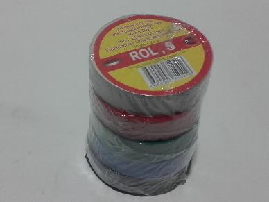 Набор цветных изолент ROL,S 19мм×20м.  (5 штук)