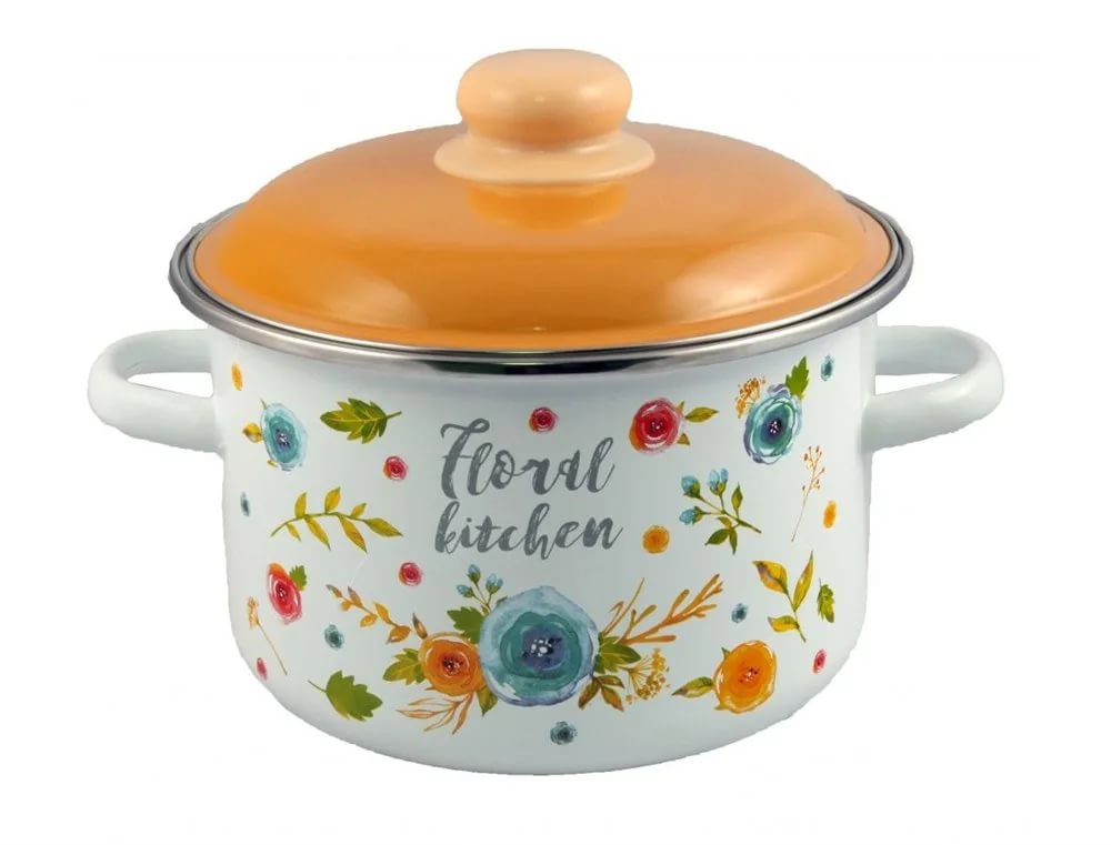 Кастрюля  цилиндрическая Flora Kitchen 5,5л. - ТМ Appetite