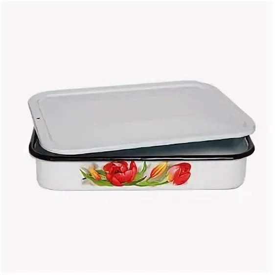 Лоток эмалированный с рисунком 1,5л.